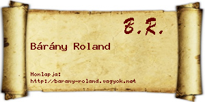 Bárány Roland névjegykártya