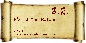 Bárány Roland névjegykártya