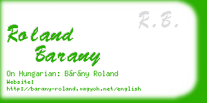 roland barany business card