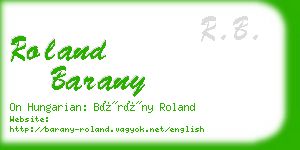 roland barany business card